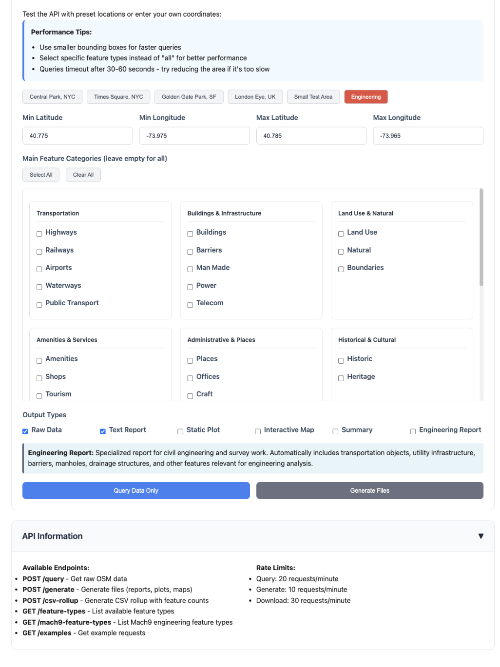 OSM Pre-Seed API